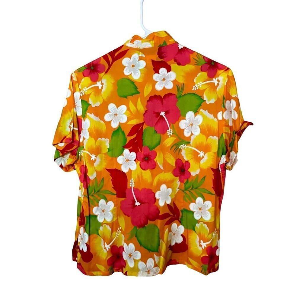 Baik Baik Honolulu Size Medium Hawaiian Shirt Bright Colors Floral Hibiscus - Picture 2 of 4